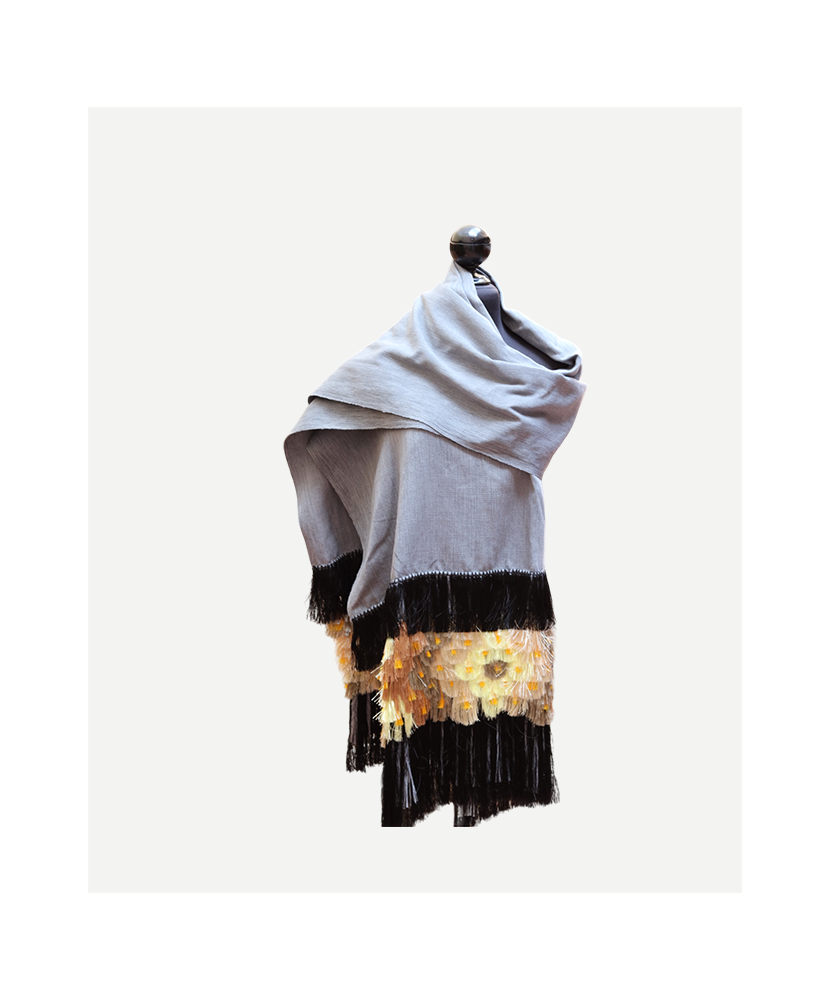 Rebozo Gris Mil Flores