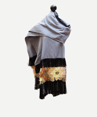 Rebozo Gris Mil Flores